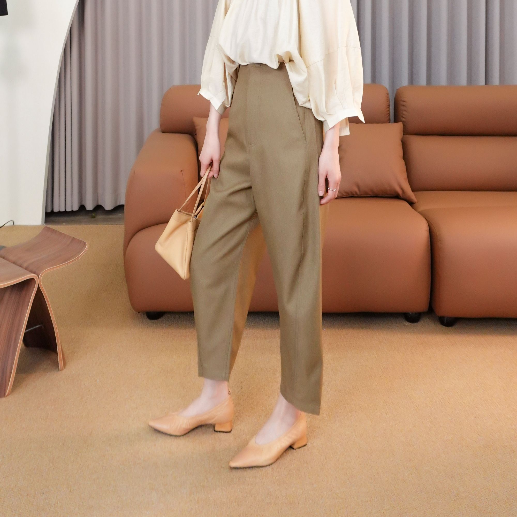 CHUN·「弯刀裤」显瘦气质时尚休闲夏季宽松百搭简约休闲日常文艺