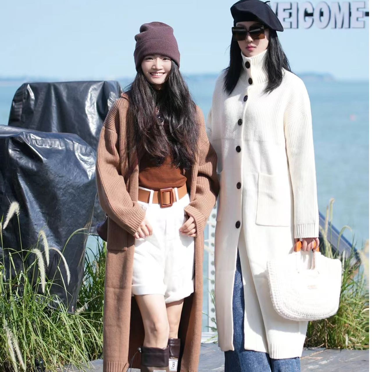 CHUN·「斯洛针织连衣裙外套」时尚户外休闲中长款百搭气质文艺休