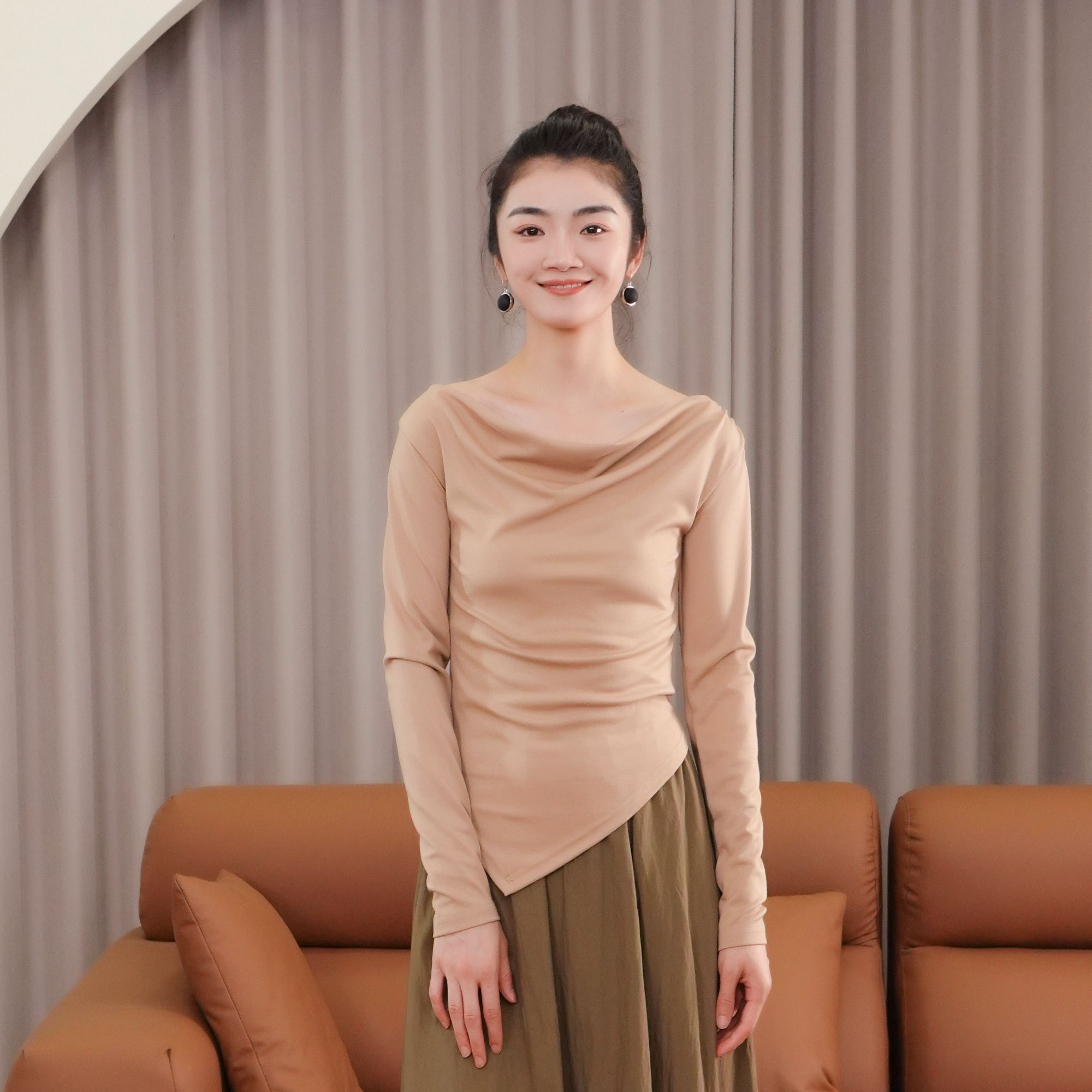 CHUN·「天鹅湖一字领」气质时尚半高领针织百搭修身简约大气ins休