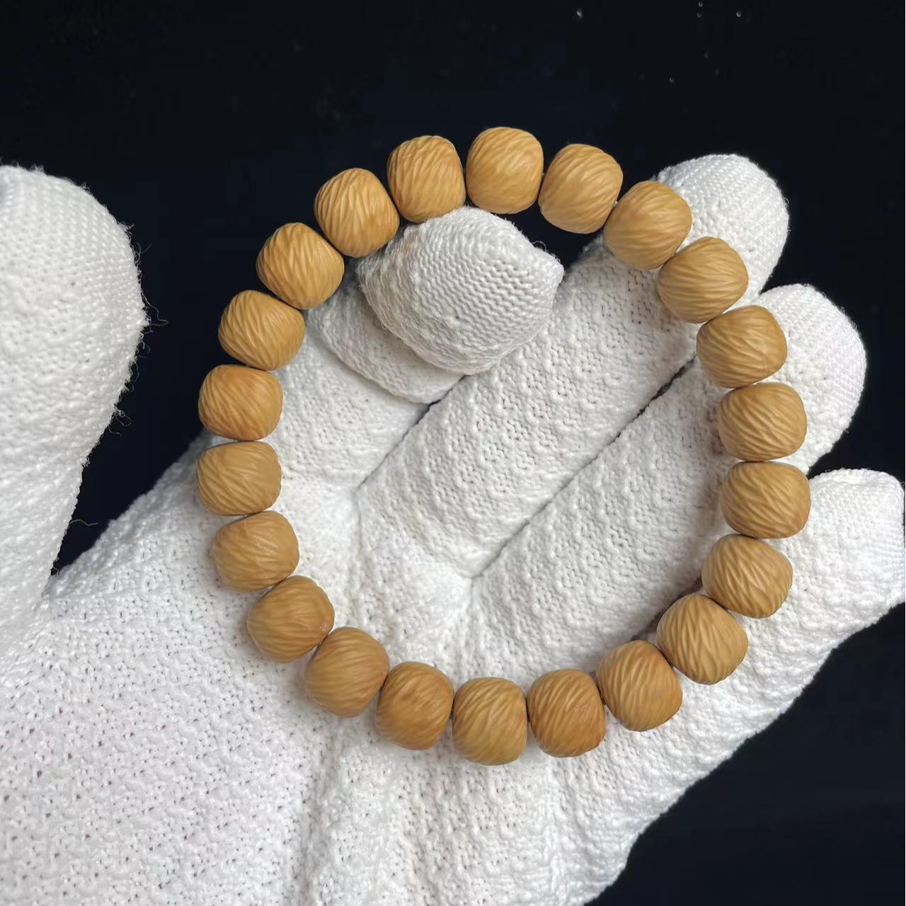 舍得出品-手工全品哑光云锦猴头核桃手串