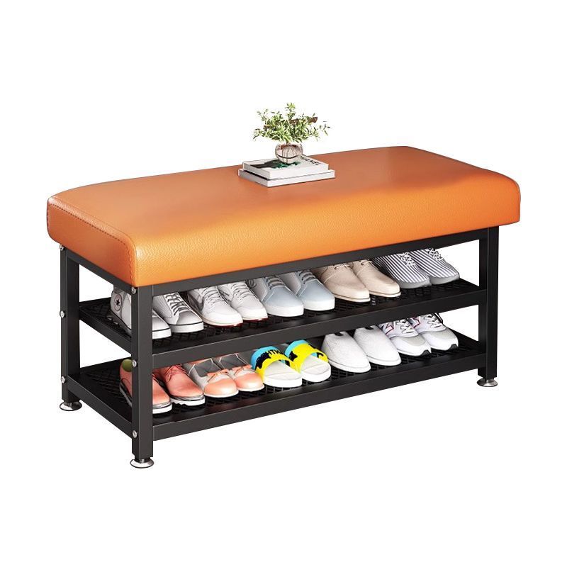 入户换鞋凳门口可坐鞋架进门铁艺家用一体皮革软包坐垫加厚穿鞋凳