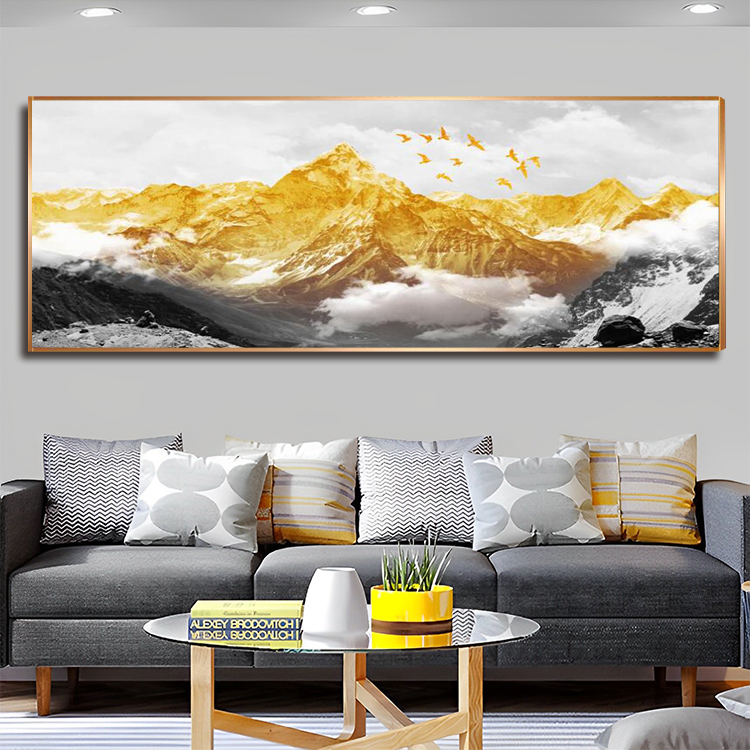 【背有靠山】客厅装饰画用品沙发背景墙横版晶瓷画晶瓷装饰画挂画