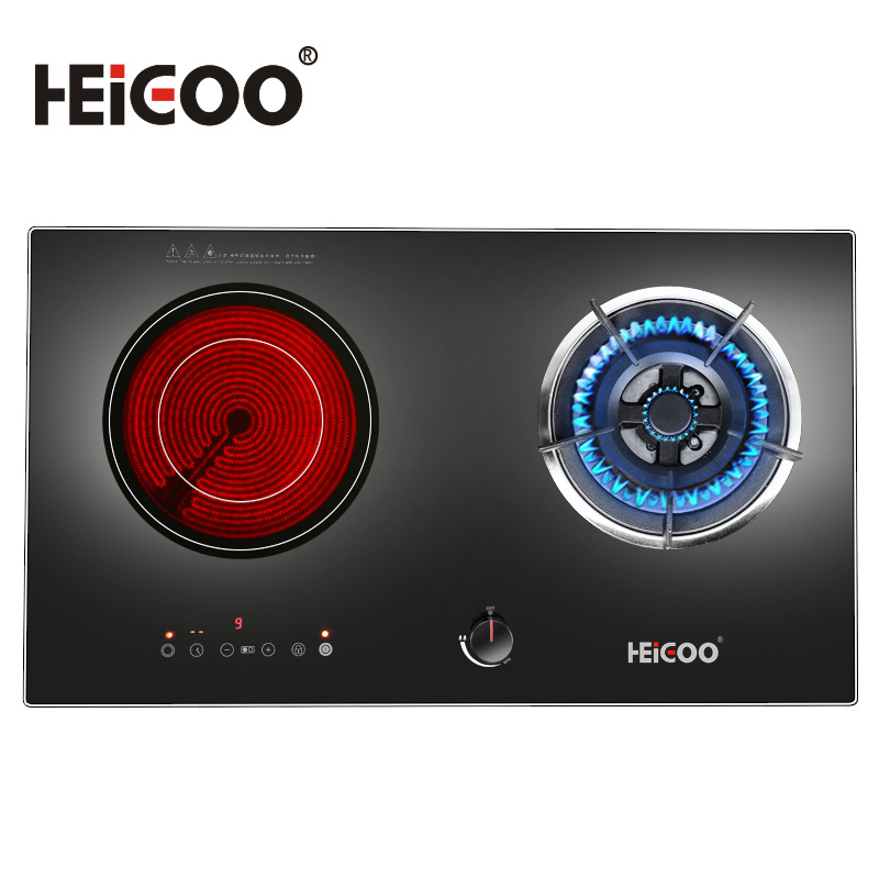 HEIGOO/黑狗不挑锅双环电陶炉燃气灶电气气电二合一两用灶具