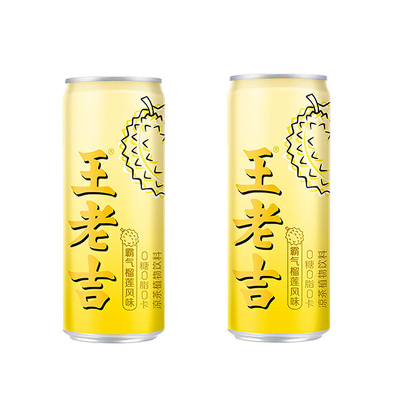 王老吉新口味霸气榴莲味 0糖0脂0卡无糖气泡凉茶植物饮料310ml/罐