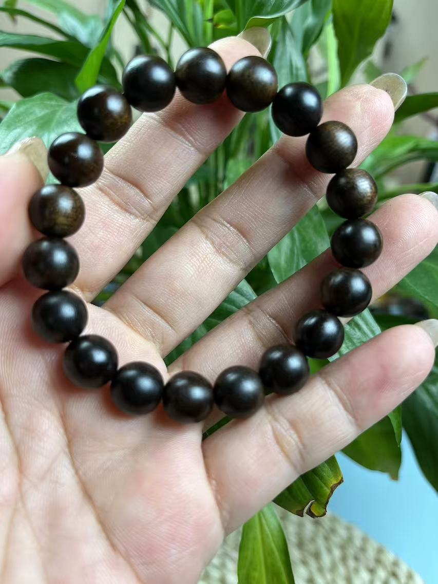 沉香手串越南芽庄白棋楠沉水玉化10mm树心油老料