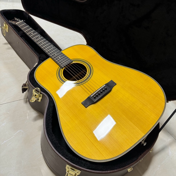 HD28复刻系列云杉玫瑰木手工定制全单吉他定制亮光木民谣吉他