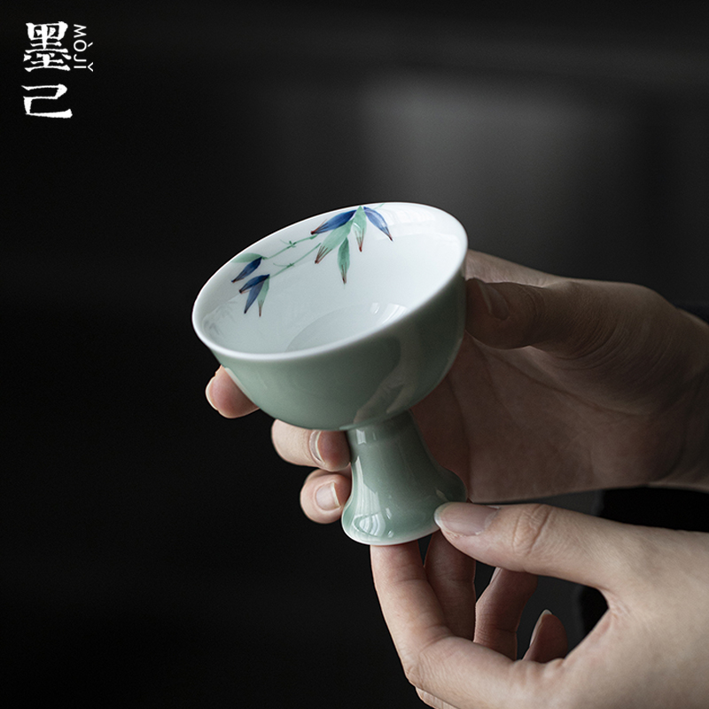 墨己青梅色釉仿宋高足主人杯功夫茶具陶瓷品茗杯单杯酒杯家用茶杯