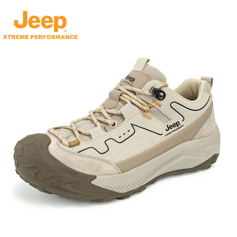 JEEP/吉普春季户外登山徒步运动休闲鞋轻便防水防滑耐磨增高男鞋 