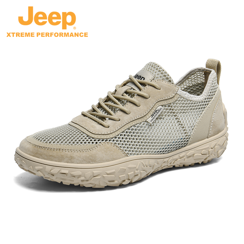 JEEP/吉普春季缕空透气网鞋防滑运动休闲鞋中年爸爸鞋开车驾车鞋 