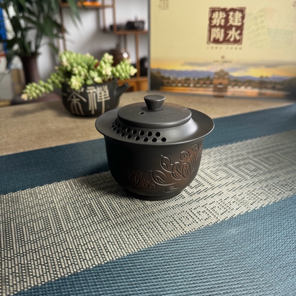 建水紫陶全手工手抓壶轻微瑕疵收藏佳品建水紫陶