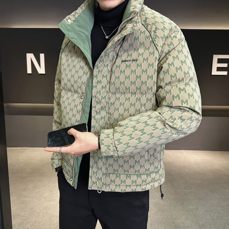 痞帅印花防寒保暖鸭绒男款上衣2025冬季新款加厚男士羽绒服外套