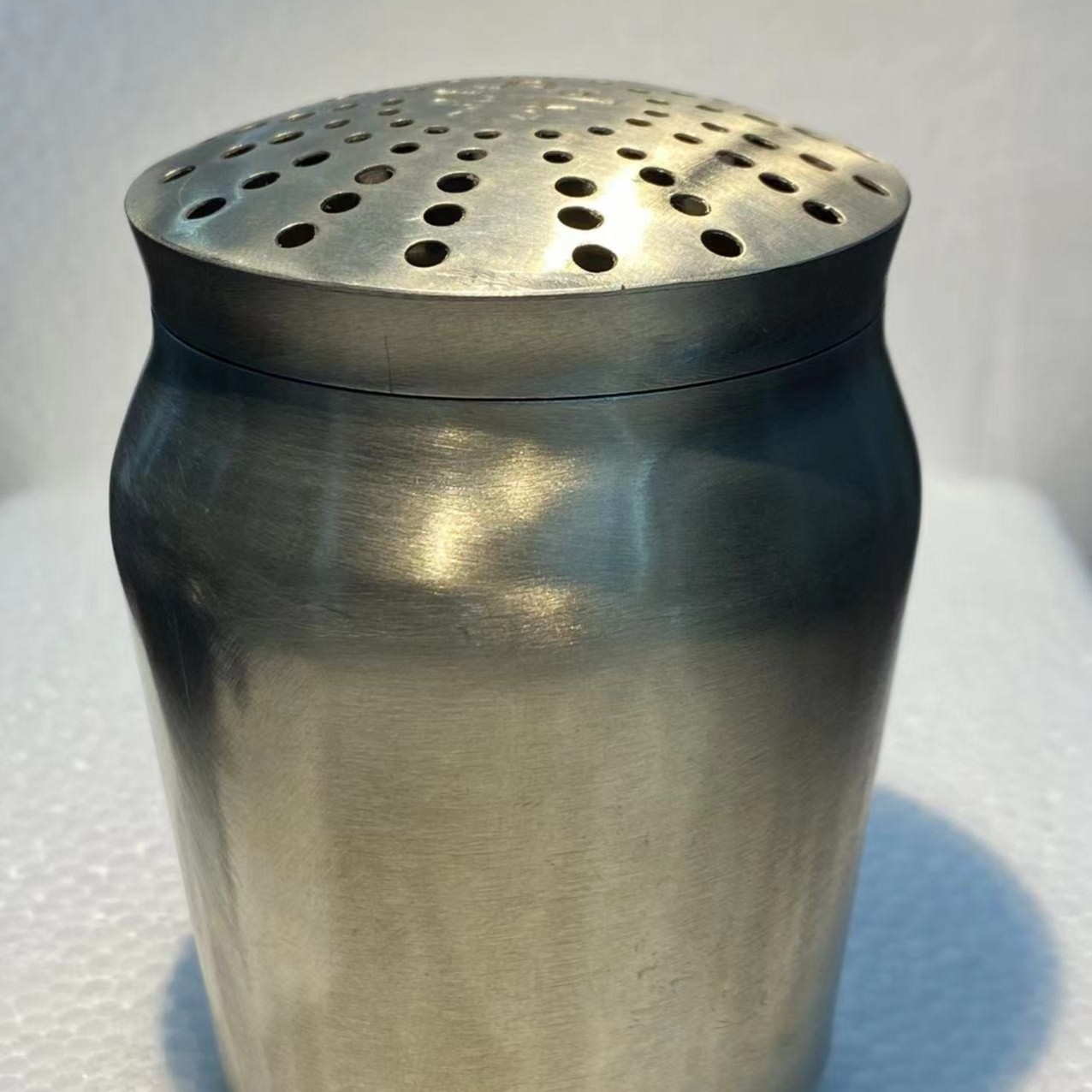 津门韩记手工白铜筒