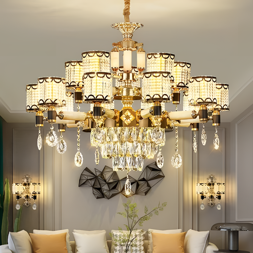欧式水晶灯臂吊灯客厅灯现代大气轻奢大厅餐厅创意蜡烛灯网红灯