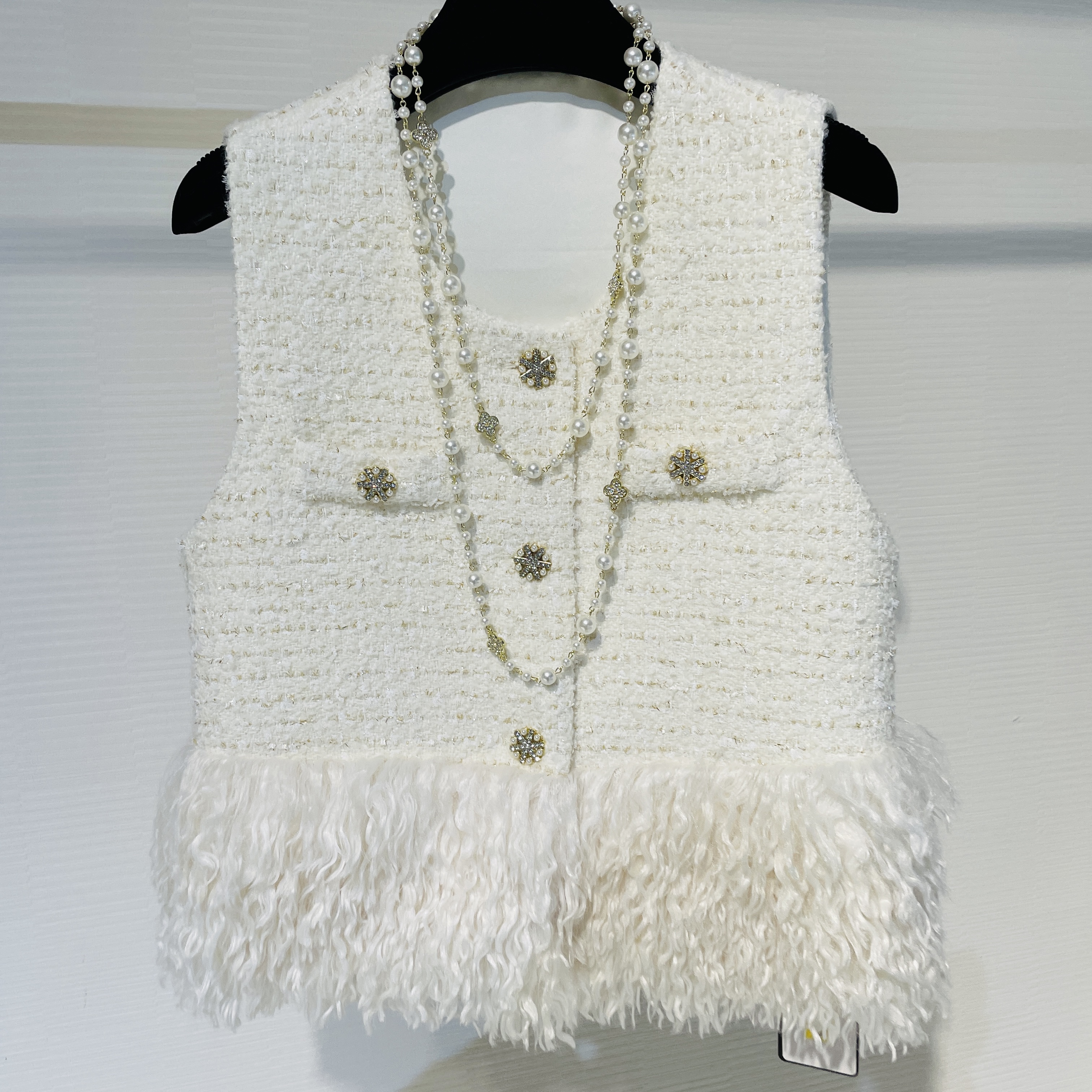 <猪猪出品>宝藏衣橱上新粗花呢小香风编织秋冬毛马甲冬季马夹112