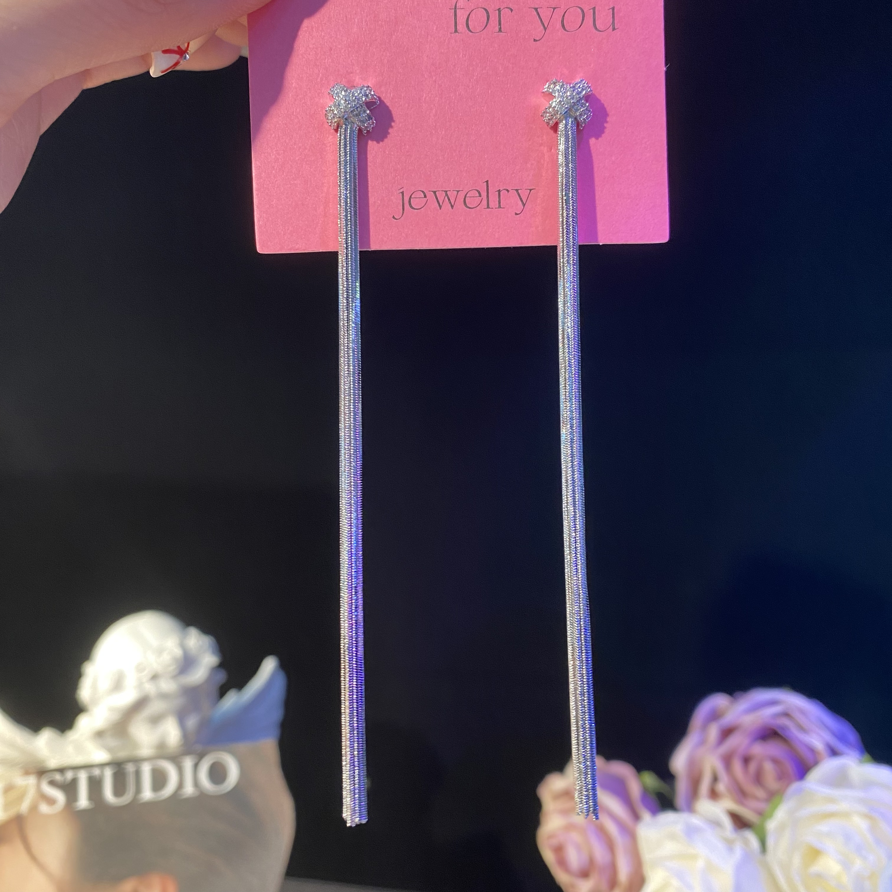 铜合金耳饰 雅妍】简约精致长款流苏耳环气质轻奢时尚百搭精美耳钉