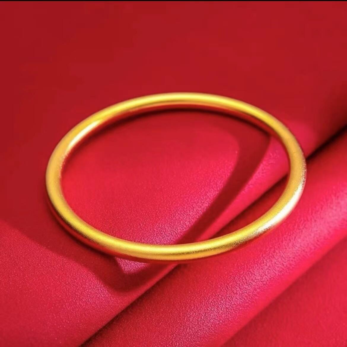 【礼盒款】新中式今典百搭磨砂实心素圈闭口手镯4N