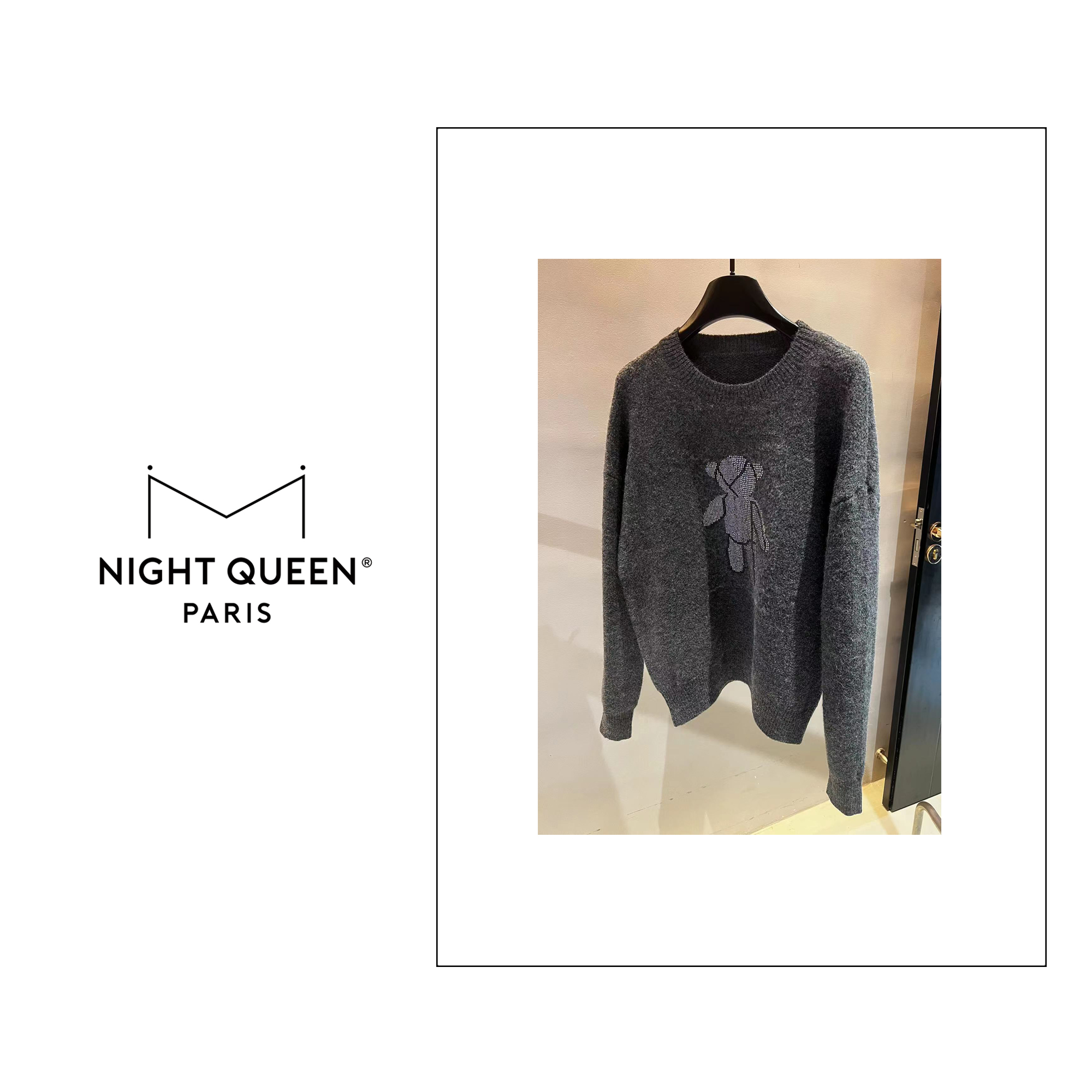 【XJ521】2023秋冬新款机器熊亮钻原厂版毛衣