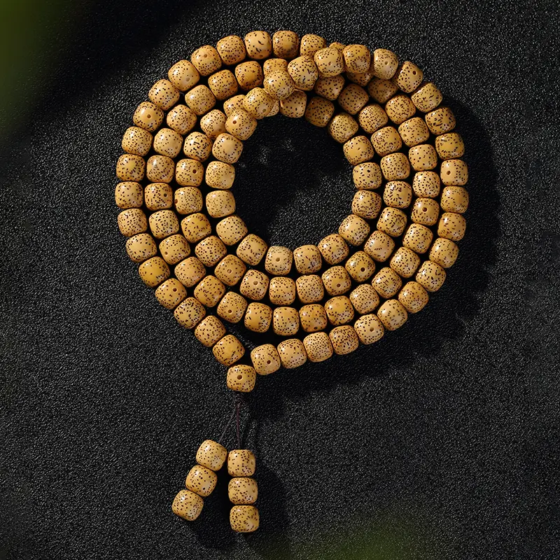 风化包浆星月菩提子108颗手持原生态星月手串5年陈籽老料文玩手串