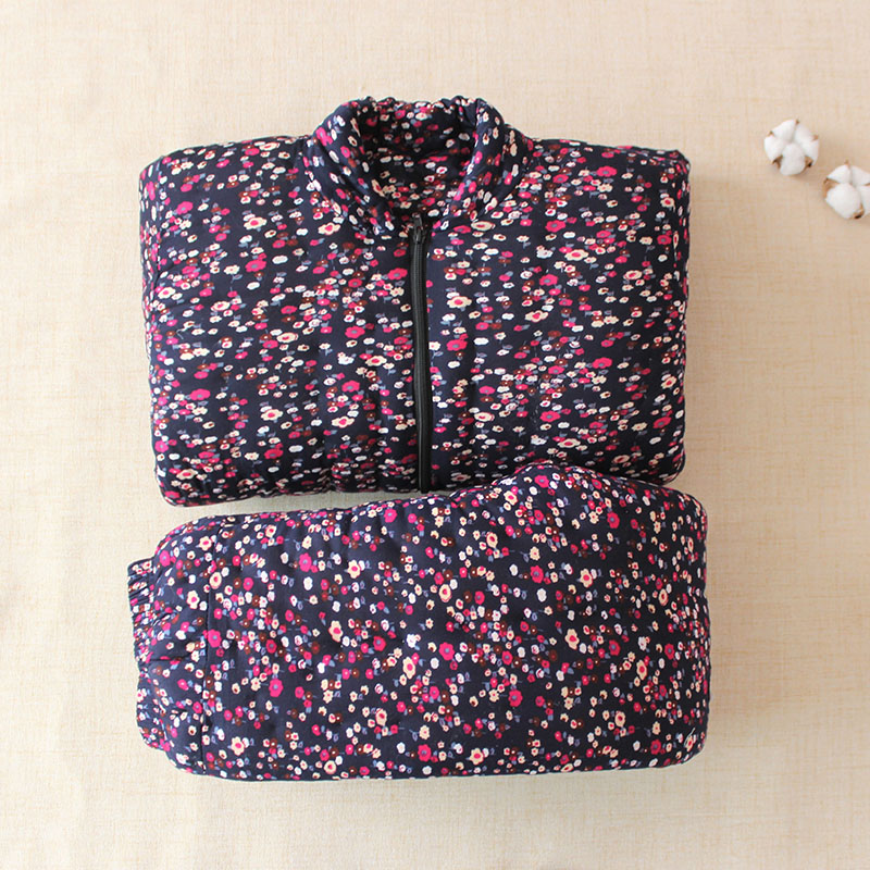 纯棉花手工棉袄棉裤套装女士妈妈冬装加厚保暖内胆弹力棉衣加厚