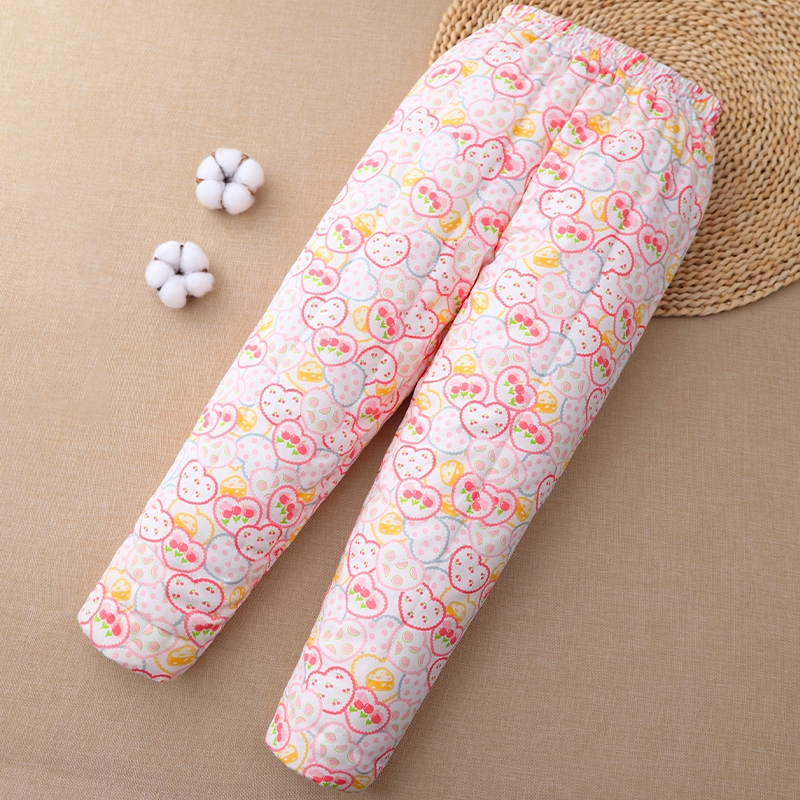 儿童手工棉花棉裤男女童加厚保暖棉花裤子冬季外穿中大童夹棉长裤