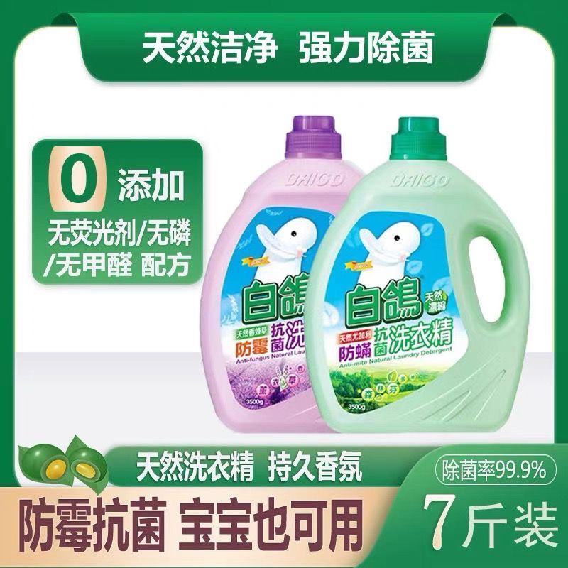 白鸽洗衣精留香液家庭装留香洗衣液家用无磷无甲醛防螨防霉护理