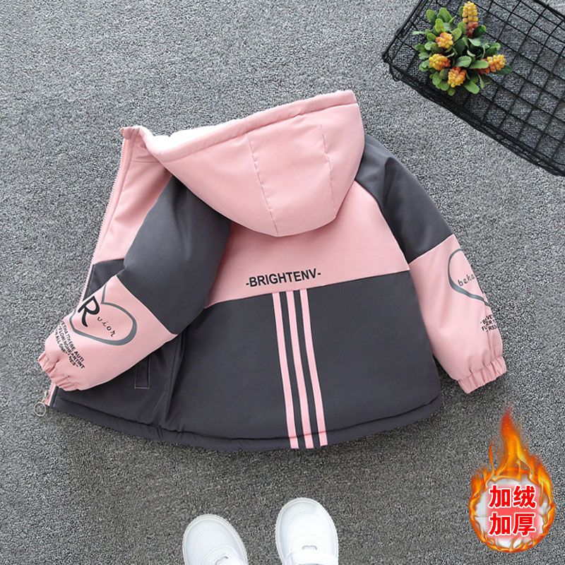 【冬款上新】儿童装女童加绒外套秋冬季宝宝派克服棉衣2023新款冬