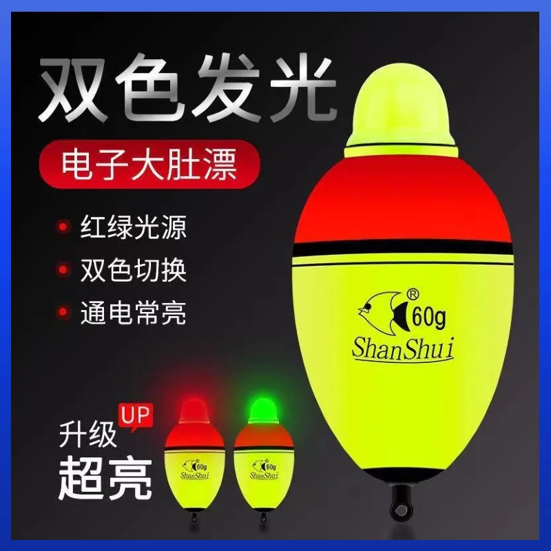 鲢鳙海竿远投抛竿专用夜光电子夜光大肚漂浮漂咬钩变色日夜两用