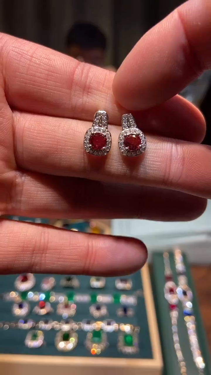 【闪购商品】琉璃DIY碧玺耳钉