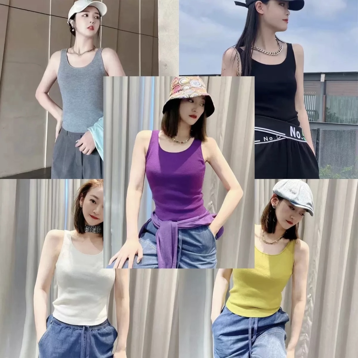 AMASS/阿玛施简约保暖内搭羊绒针织背心5392357无袖纯色打底外穿