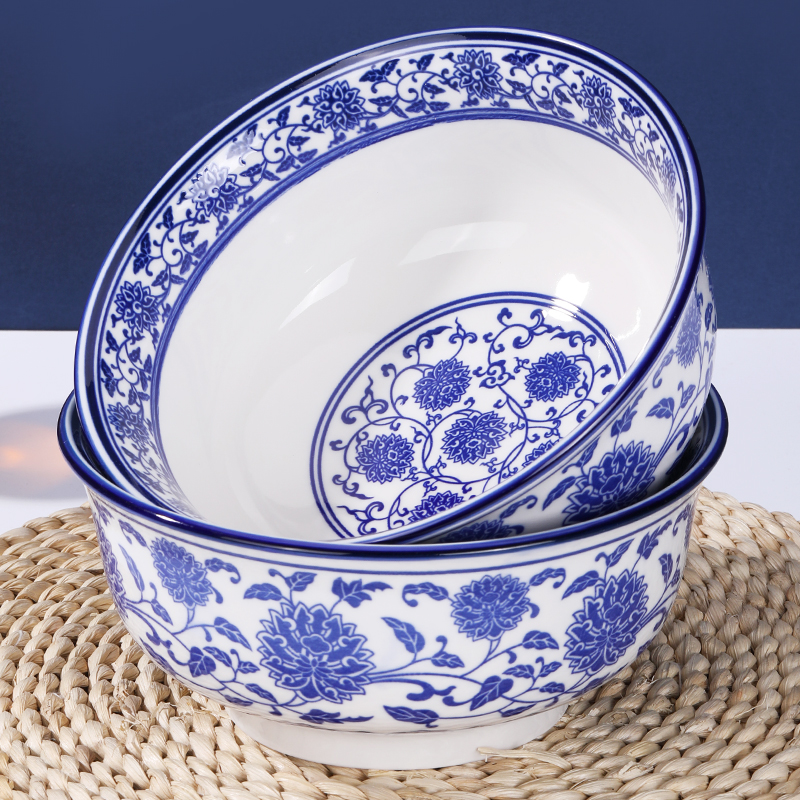 7英寸青花瓷陶瓷面碗中式家用加厚汤碗金龙碗兰州拉面碗烩面碗