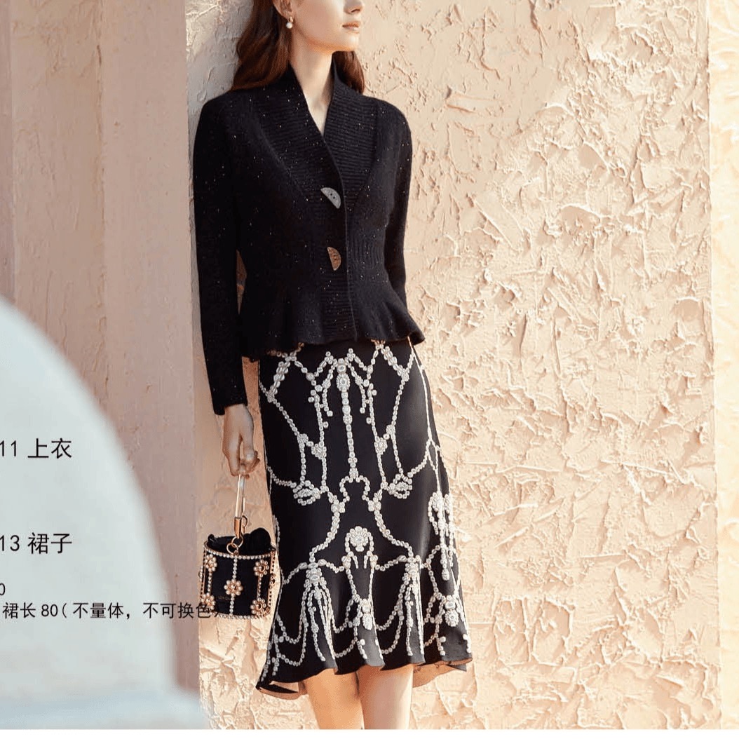 100%山羊绒时尚重工显瘦气质百搭优雅轻奢羊绒衫！21011