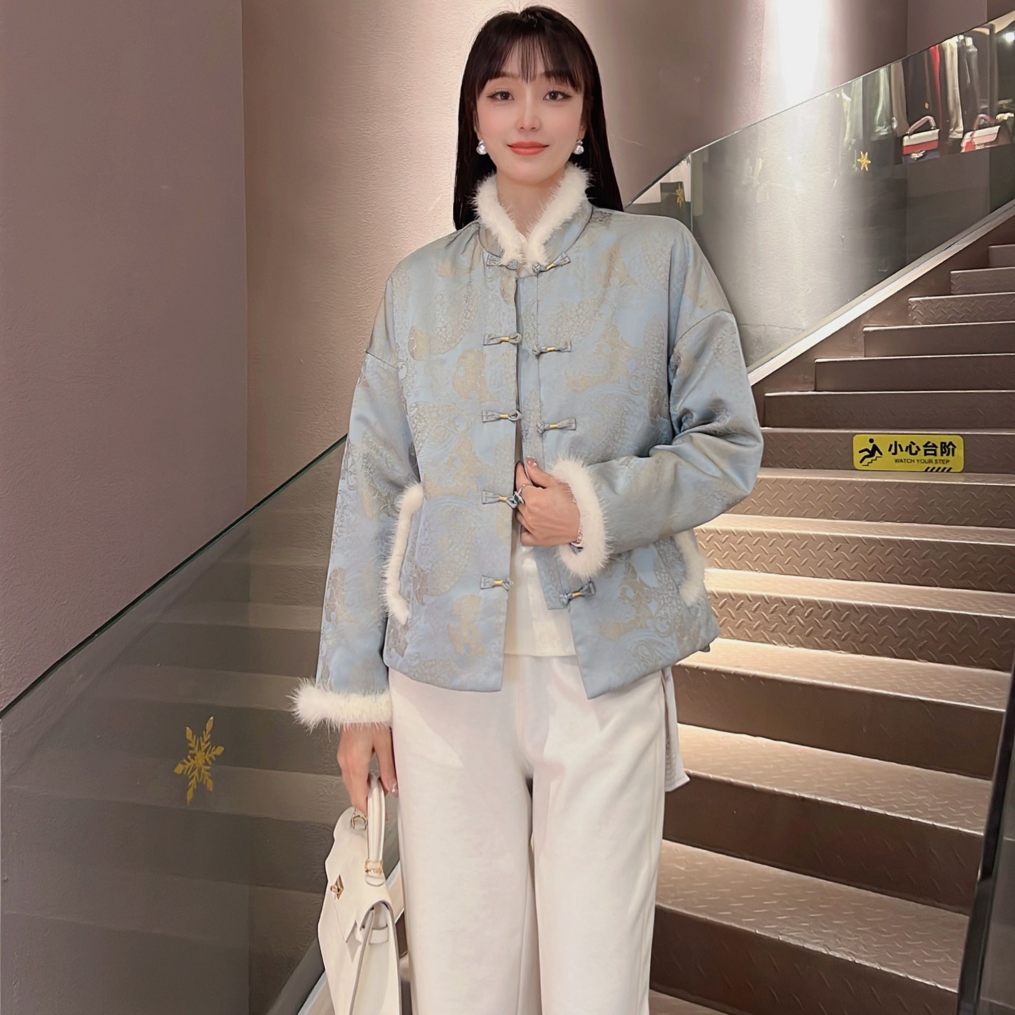 《秀秀定制》《木兰香》时尚新中式长袖复古休闲中国风加厚棉服2857