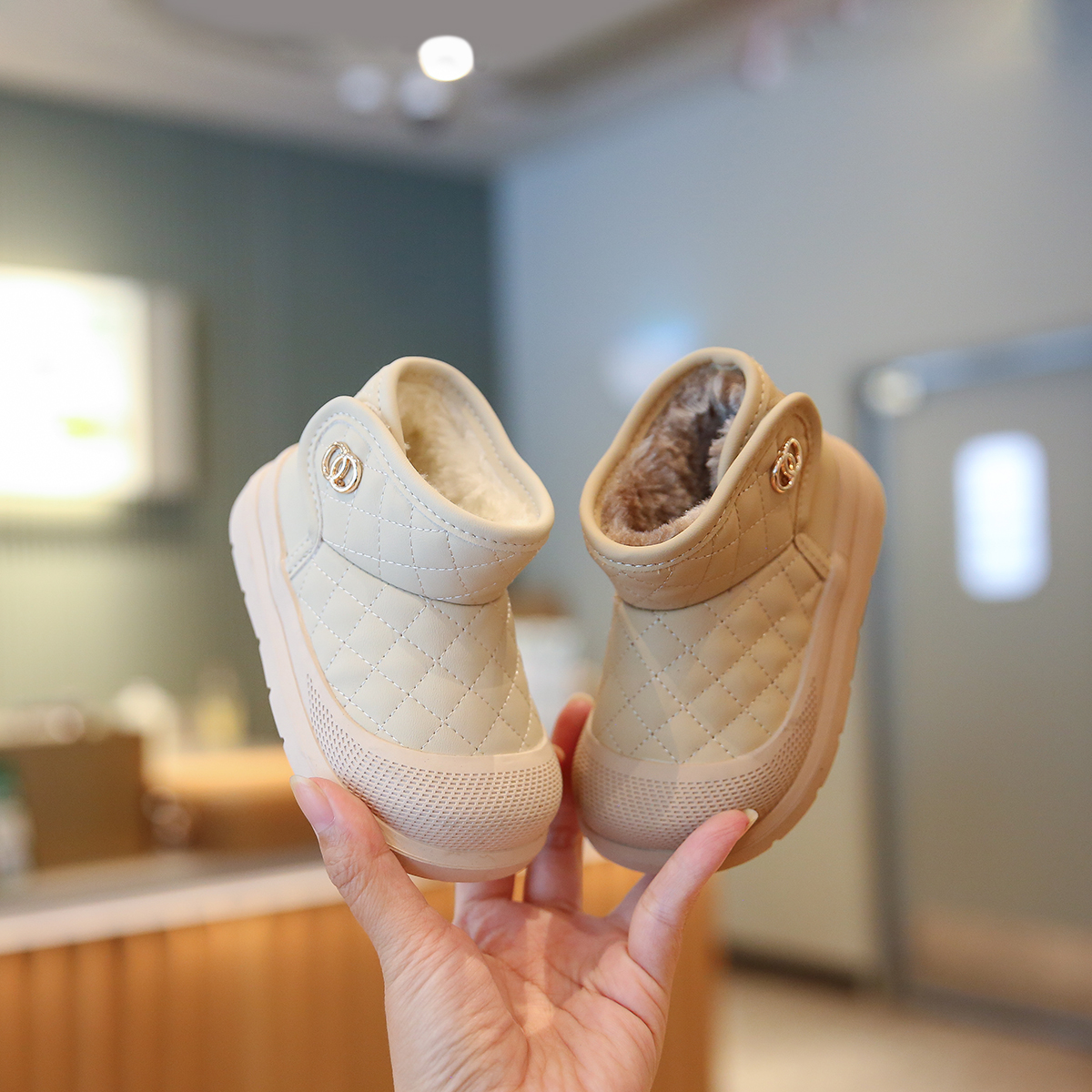 Sportmern棉靴儿童女童婴儿软底加绒防滑学步鞋小童冬季幼儿棉靴