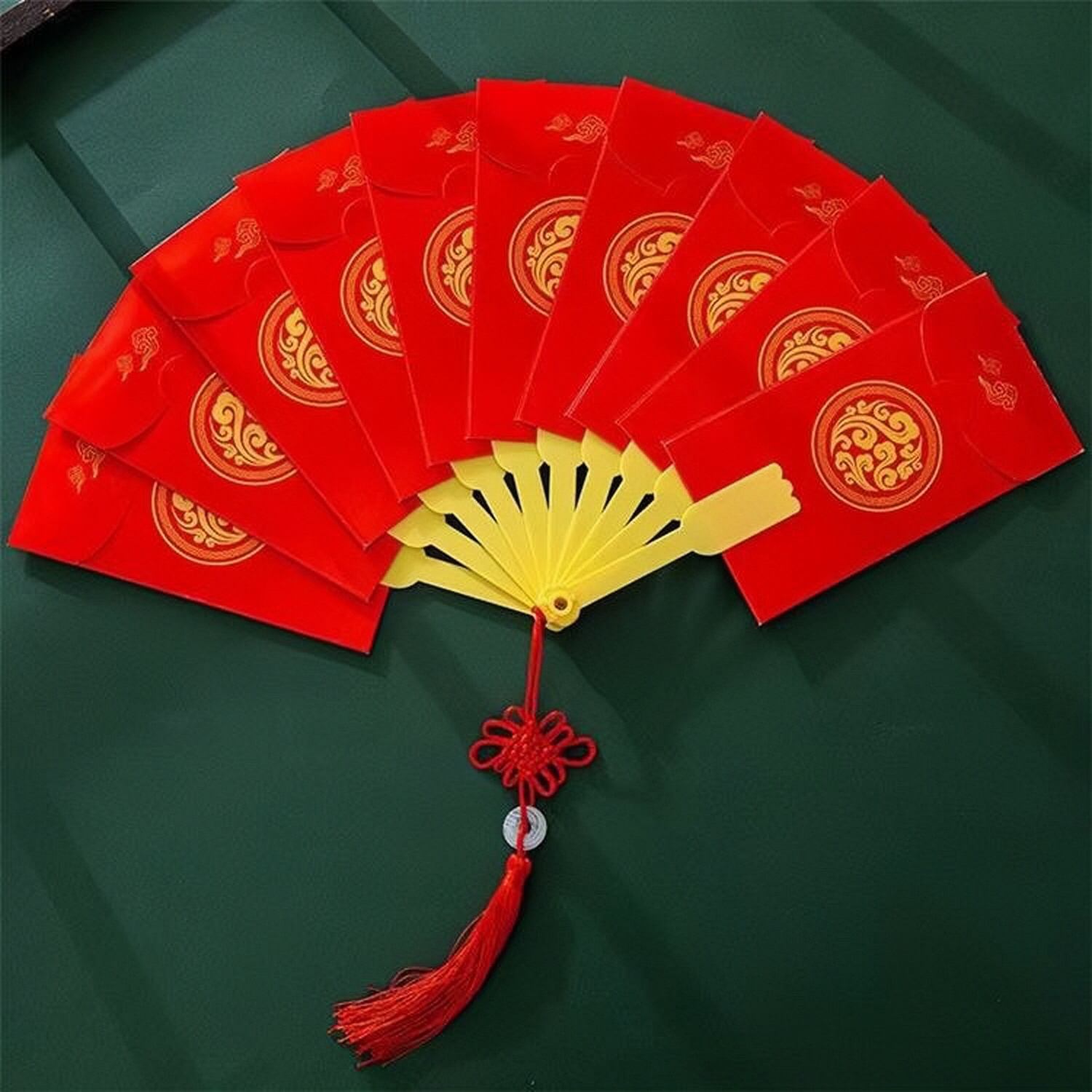 扇子红包2024年新年创意扇形折叠龙年国潮红包大吉大利利是封红包