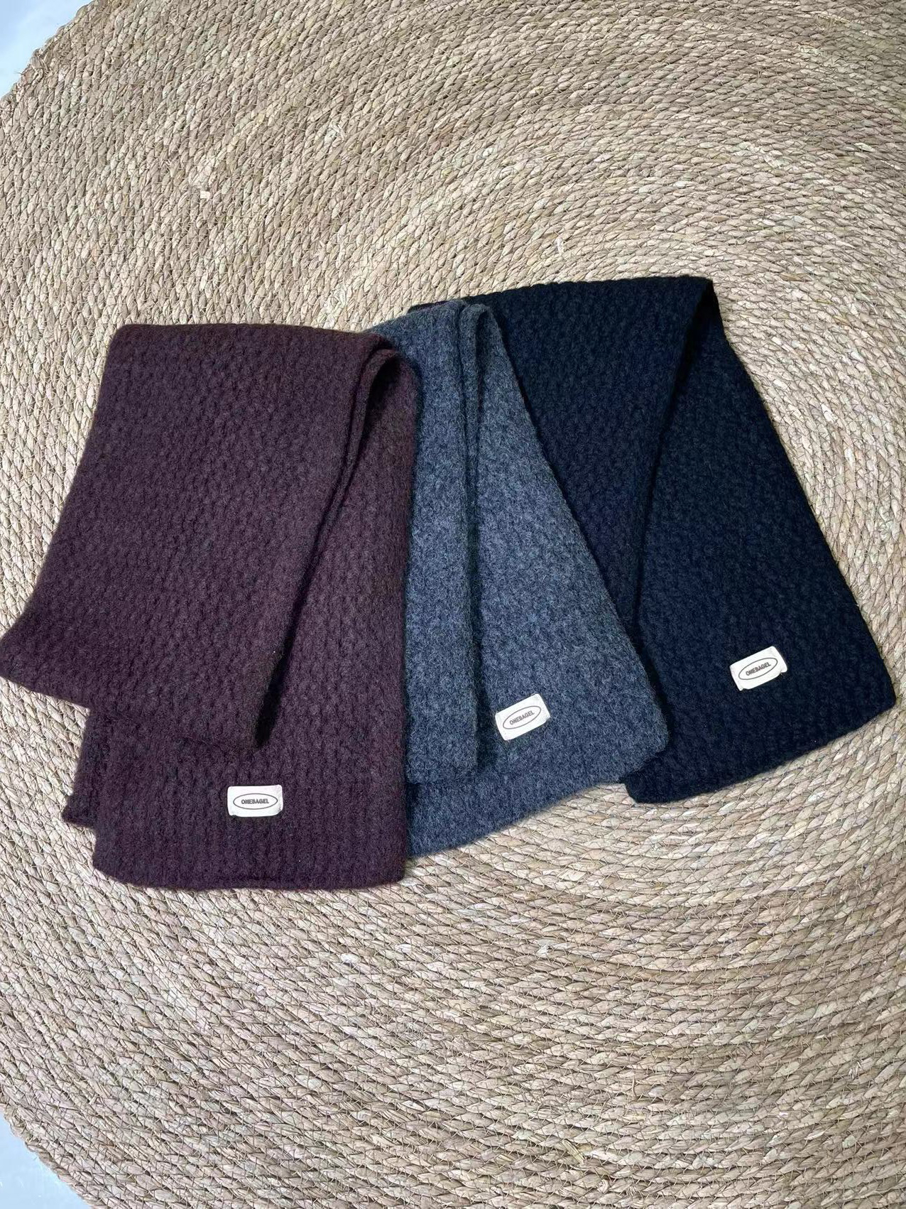 新思维栗子家羊毛镂空围巾手工编织别致钩花经典法式高级感满满