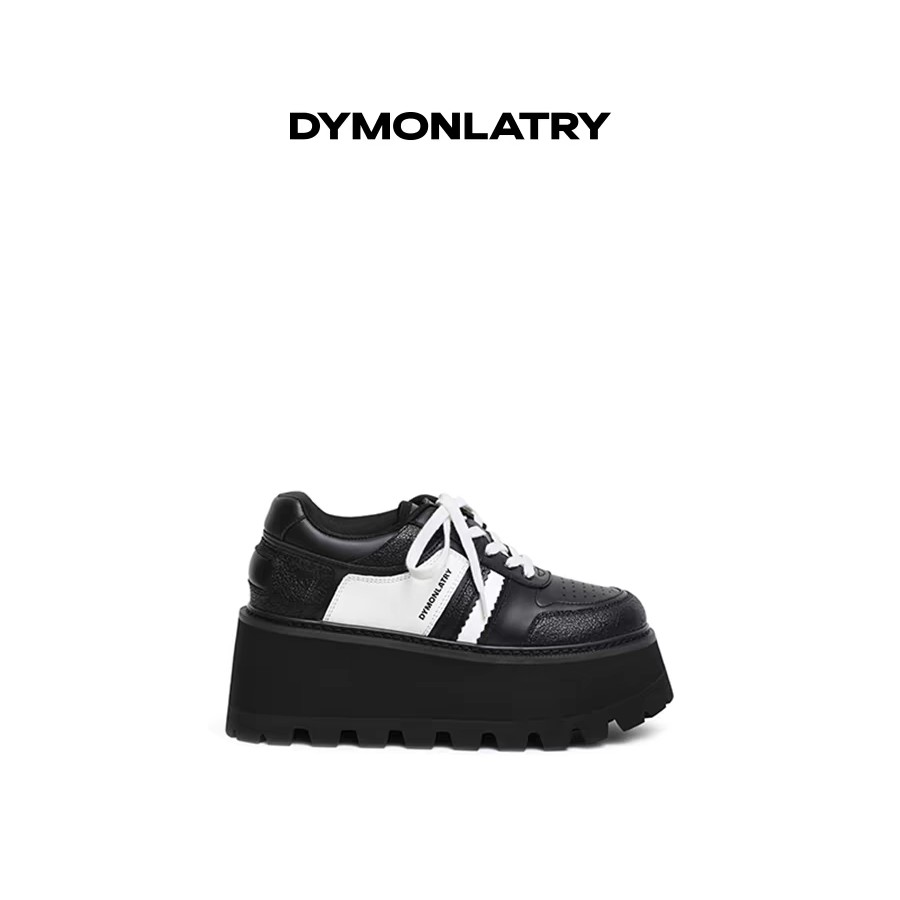【IN11全球买手店】DYMONLATRY24新款 厚底松糕复古系带黑白撞色鞋
