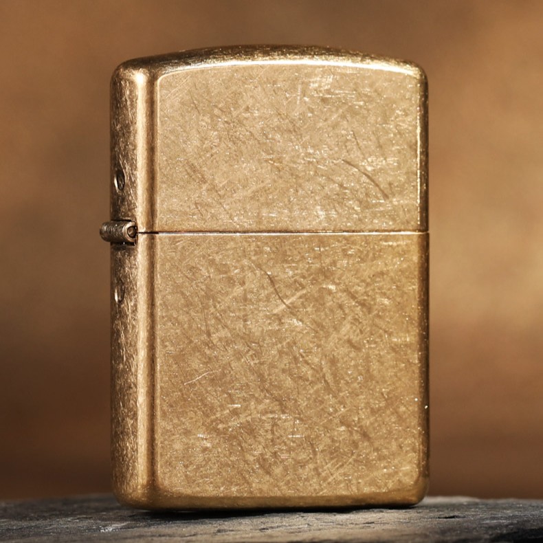 ZIPPO/之宝黄铜花沙官方正品盔甲28496男士高档双面个性防风MBJ1