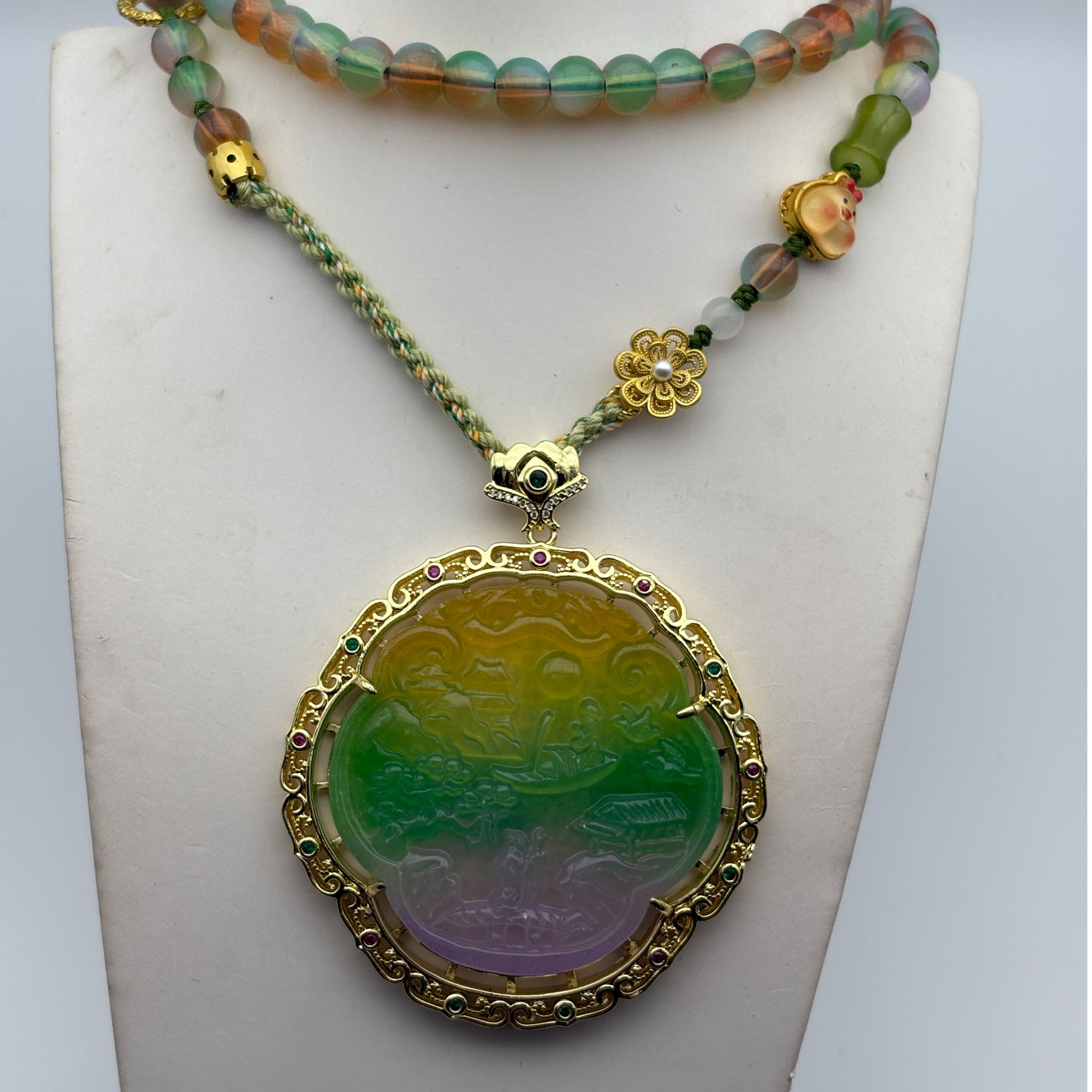 A178  春彩小桥流水牌毛衣链 (多样性发其一)