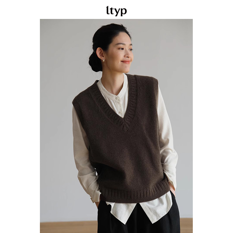 ltyp｜ 经典百搭羊毛V领背心女春季针织马甲休闲百搭E108223404