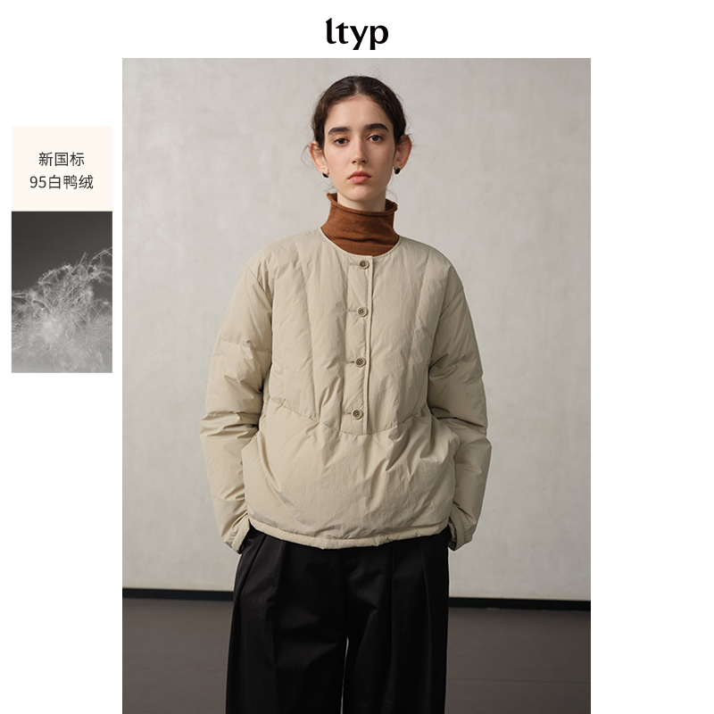 ltyp 新国标95白鸭绒文艺半开襟短款卫衣羽绒W110244122