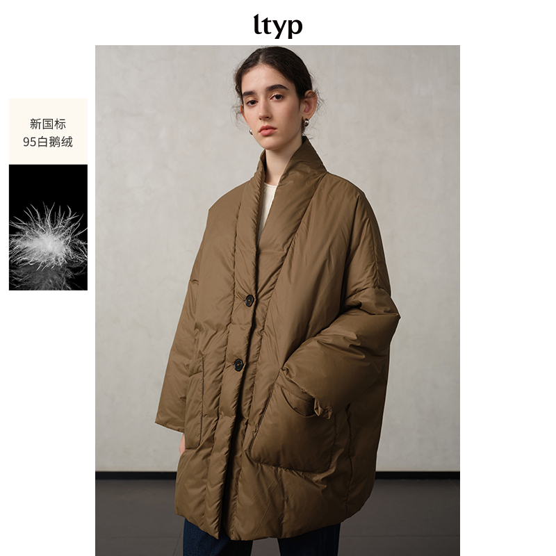 ltyp 新国标95白鹅绒半立领新中式对襟羽绒服W110244011