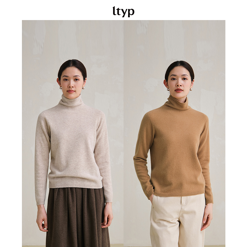 ltyp 无缝一体山羊绒绵羊毛毛衣堆堆领半高领O155244183