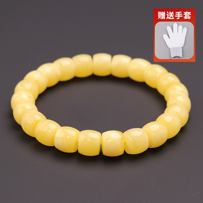 蜜蜡手串直切桶珠单圈男女士佩戴文玩配饰 9.6-9.9mm左右ZT-3
