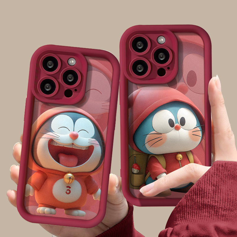 大笑叮当猫苹果14promax/13高颜值iPhone15Pro硅胶全包12手机壳11