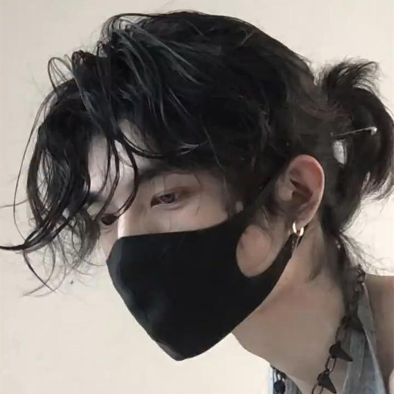 武士头假发男短发日系狼尾头可扎款时尚鲻鱼头自然蓬松日常全头套