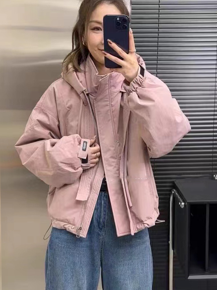 欧货加绒连帽冲锋衣外套女2023冬季新款韩版显瘦加厚保暖运动上衣