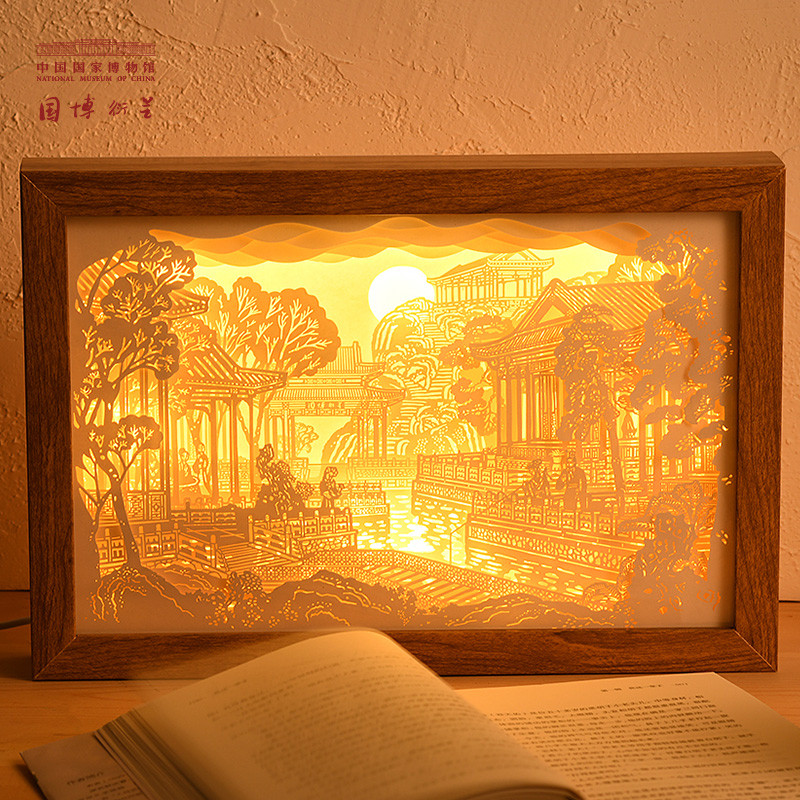 中国国家博物馆大观园纸雕灯卧室LED灯生日情侣礼物国风文创