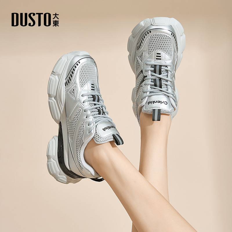 DUSTO/大东时尚厚底老爹鞋2025爆款潮流ins风女鞋休闲运动鞋0328
