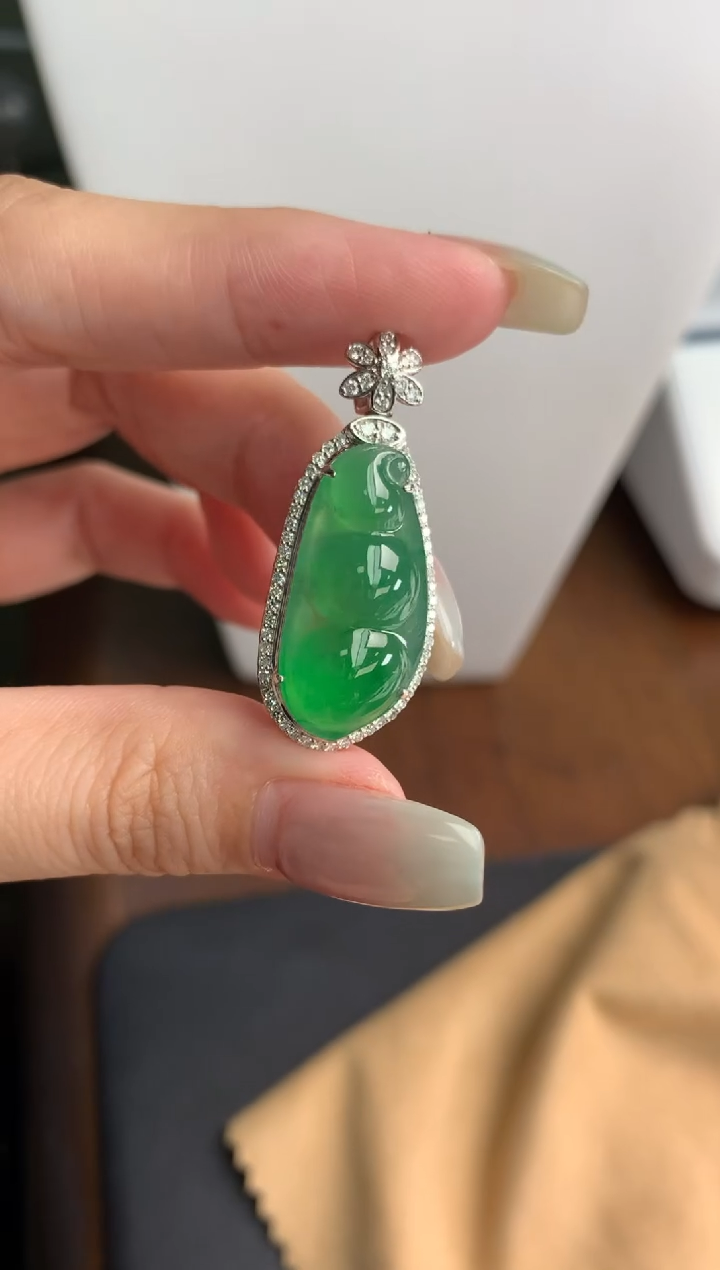 【闪购商品】定制翡翠18K金镶嵌模式推广期48小时鉴赏期