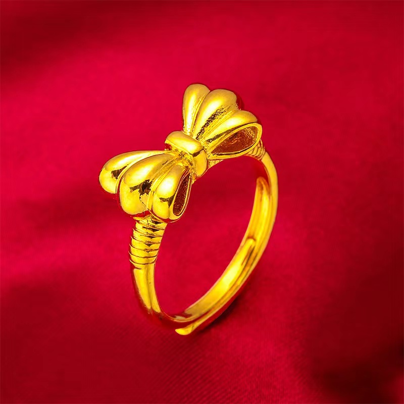 铜合金戒指 6302 甜美可爱蝴蝶结开口戒指
